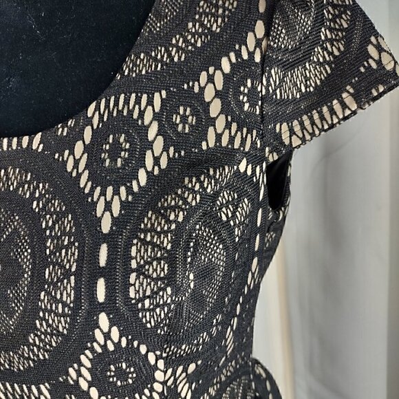 Kalijati Black Lace Dress With Nude Slip Underneath. Size M - Picture 4 of 15